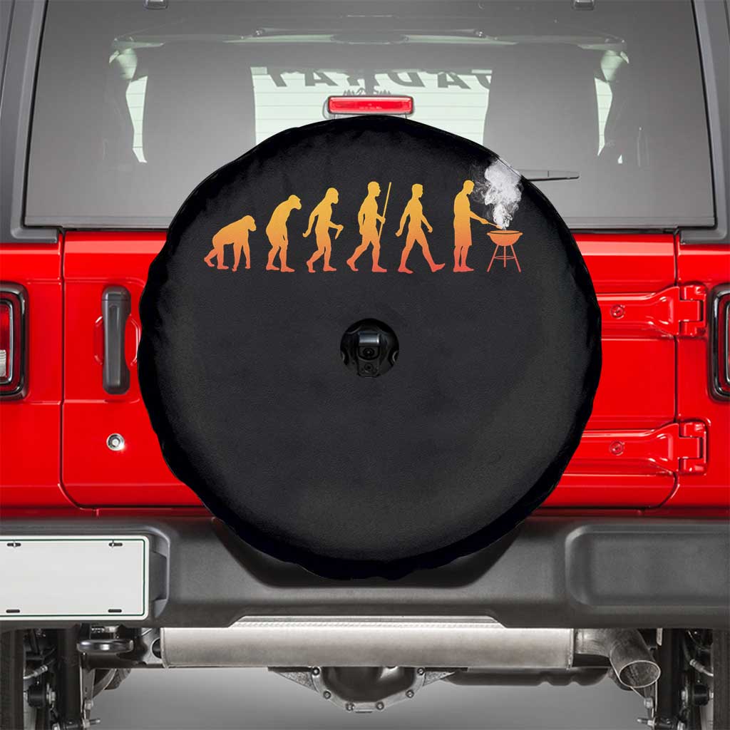 Funny BBQ Spare Tire Cover Evolution Of Grill Master Grilling Gifts Meat Smoking TS10 Black Print Your Wear