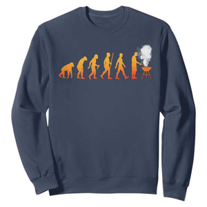 Funny BBQ Sweatshirt Evolution Of Grill Master Grilling Gifts Meat Smoking TS10 Navy Print Your Wear