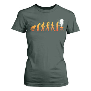 Funny BBQ T Shirt For Women Evolution Of Grill Master Grilling Gifts Meat Smoking TS10 Dark Forest Green Print Your Wear