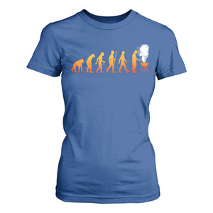 Funny BBQ T Shirt For Women Evolution Of Grill Master Grilling Gifts Meat Smoking TS10 Royal Blue Print Your Wear