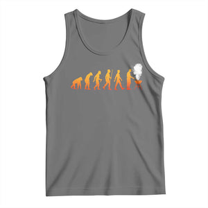 Funny BBQ Tank Top Evolution Of Grill Master Grilling Gifts Meat Smoking TS10 Black Heather Print Your Wear