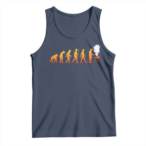 Funny BBQ Tank Top Evolution Of Grill Master Grilling Gifts Meat Smoking TS10 Navy Print Your Wear