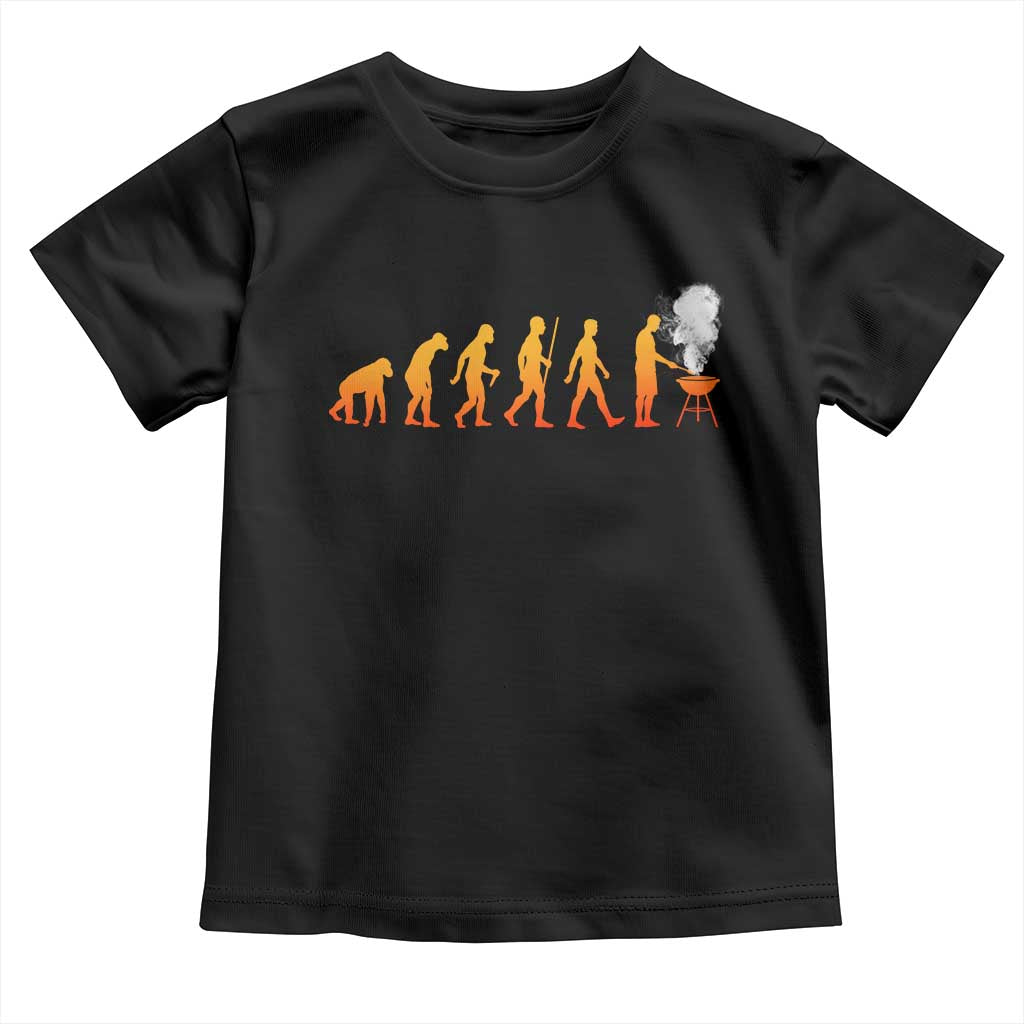 Funny BBQ Toddler T Shirt Evolution Of Grill Master Grilling Gifts Meat Smoking TS10 Black Print Your Wear