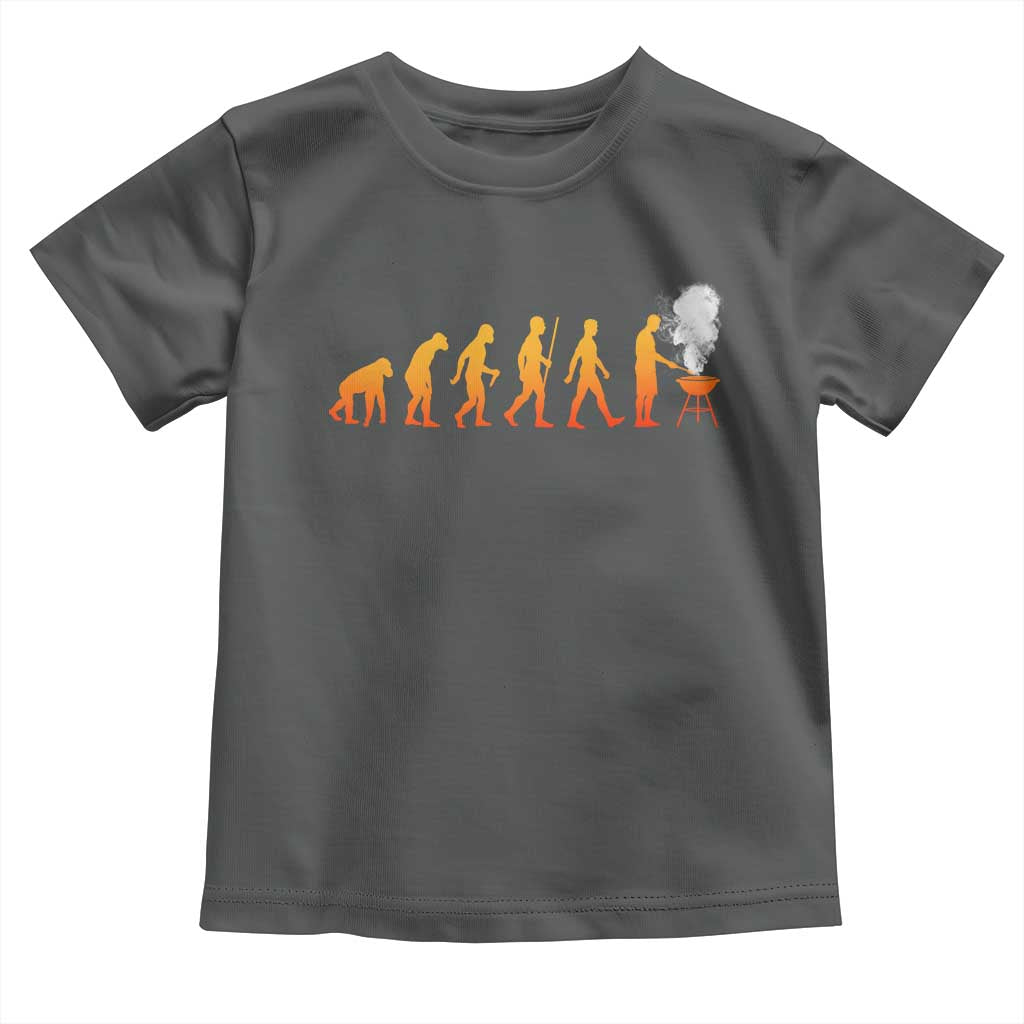 Funny BBQ Toddler T Shirt Evolution Of Grill Master Grilling Gifts Meat Smoking TS10 Dark Heather Print Your Wear