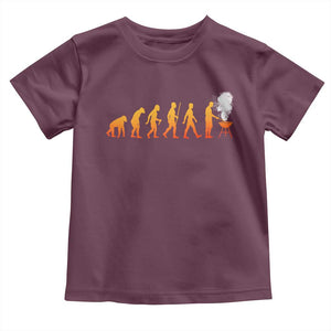 Funny BBQ Toddler T Shirt Evolution Of Grill Master Grilling Gifts Meat Smoking TS10 Maroon Print Your Wear