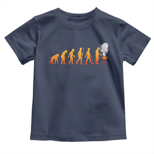 Funny BBQ Toddler T Shirt Evolution Of Grill Master Grilling Gifts Meat Smoking TS10 Navy Print Your Wear