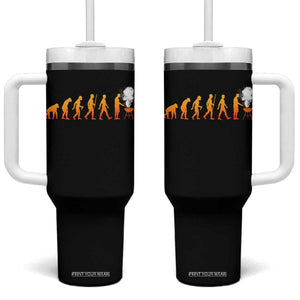 Funny BBQ Tumbler With Handle Evolution Of Grill Master Grilling Gifts Meat Smoking TS10 One Size: 40 oz Black Print Your Wear