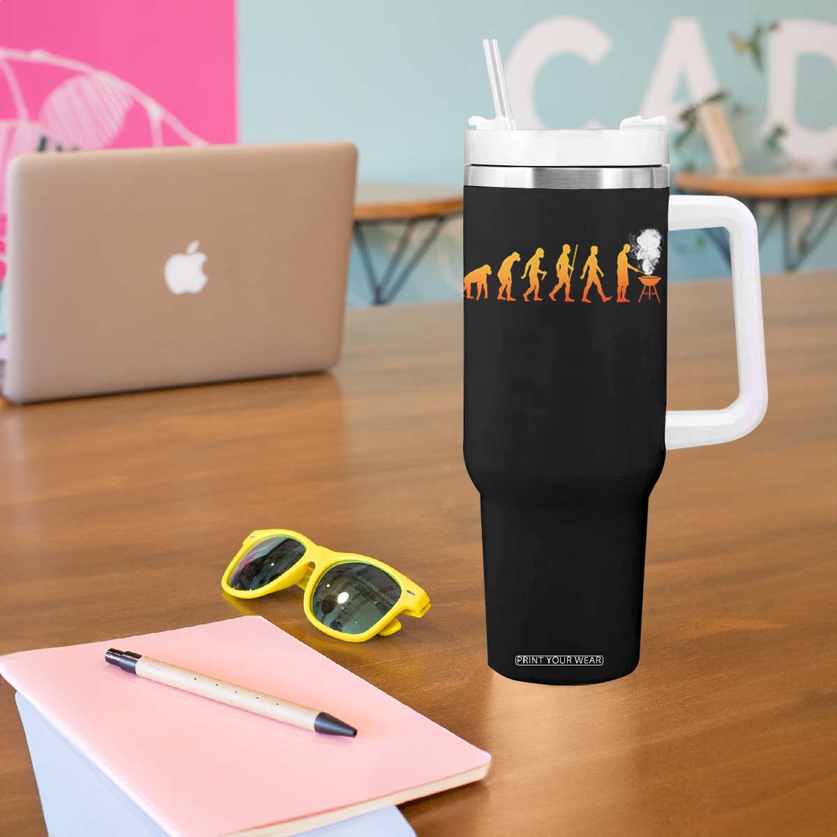 Funny BBQ Tumbler With Handle Evolution Of Grill Master Grilling Gifts Meat Smoking TS10 Print Your Wear