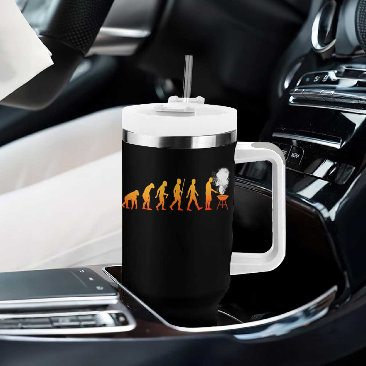 Funny BBQ Tumbler With Handle Evolution Of Grill Master Grilling Gifts Meat Smoking TS10 Print Your Wear