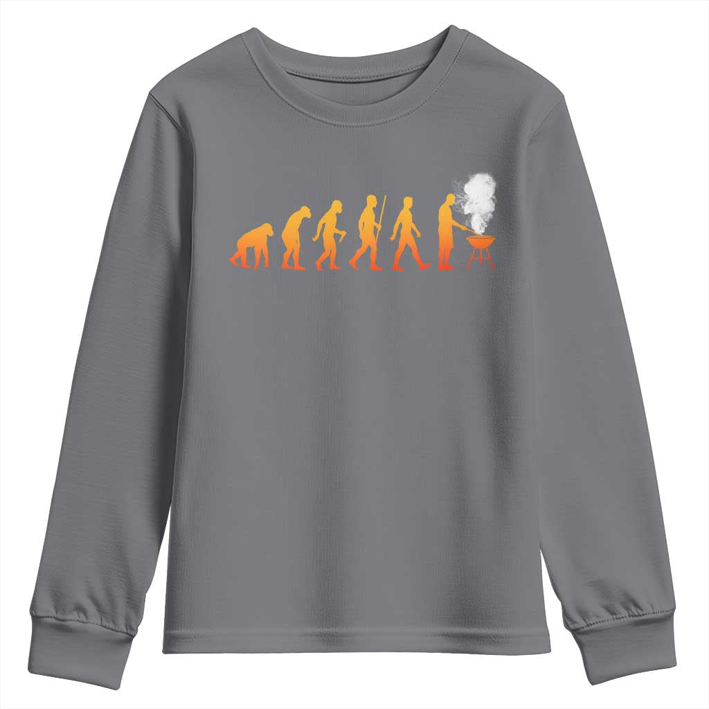 Funny BBQ Youth Sweatshirt Evolution Of Grill Master Grilling Gifts Meat Smoking TS10 Charcoal Print Your Wear