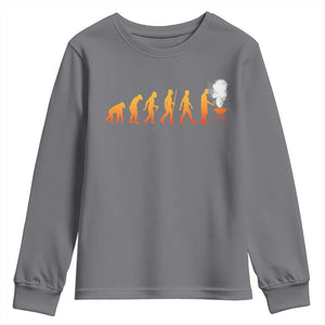Funny BBQ Youth Sweatshirt Evolution Of Grill Master Grilling Gifts Meat Smoking TS10 Charcoal Print Your Wear