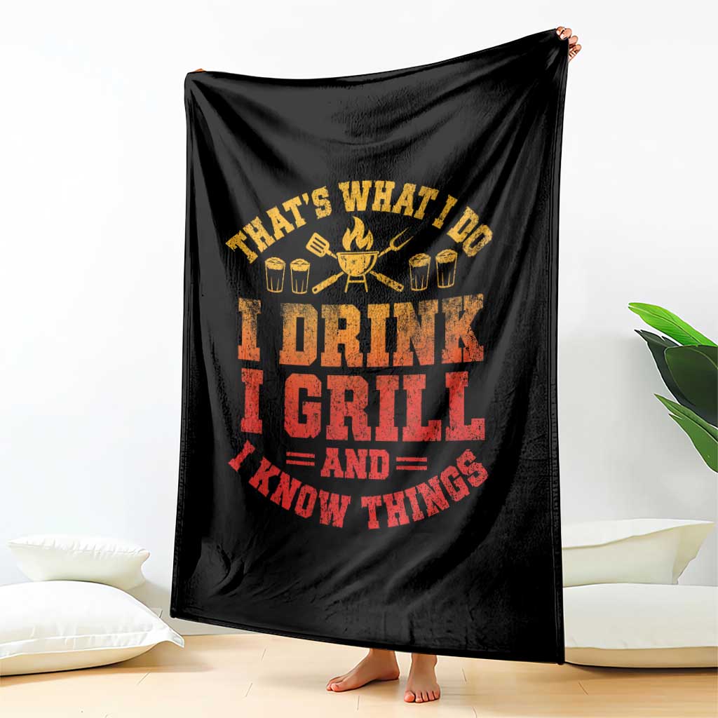 I Drink I Grill Throw Blanket Funny Bbq Grilling Barbecue Beer Lovers TS10 Print Your Wear
