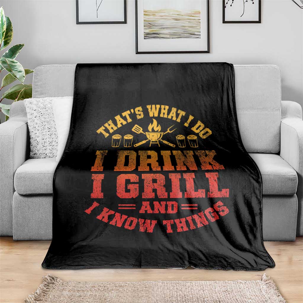 I Drink I Grill Throw Blanket Funny Bbq Grilling Barbecue Beer Lovers TS10 Print Your Wear