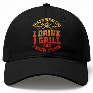 I Drink I Grill Baseball Cap Funny Bbq Grilling Barbecue Beer Lovers TS10 Print Your Wear