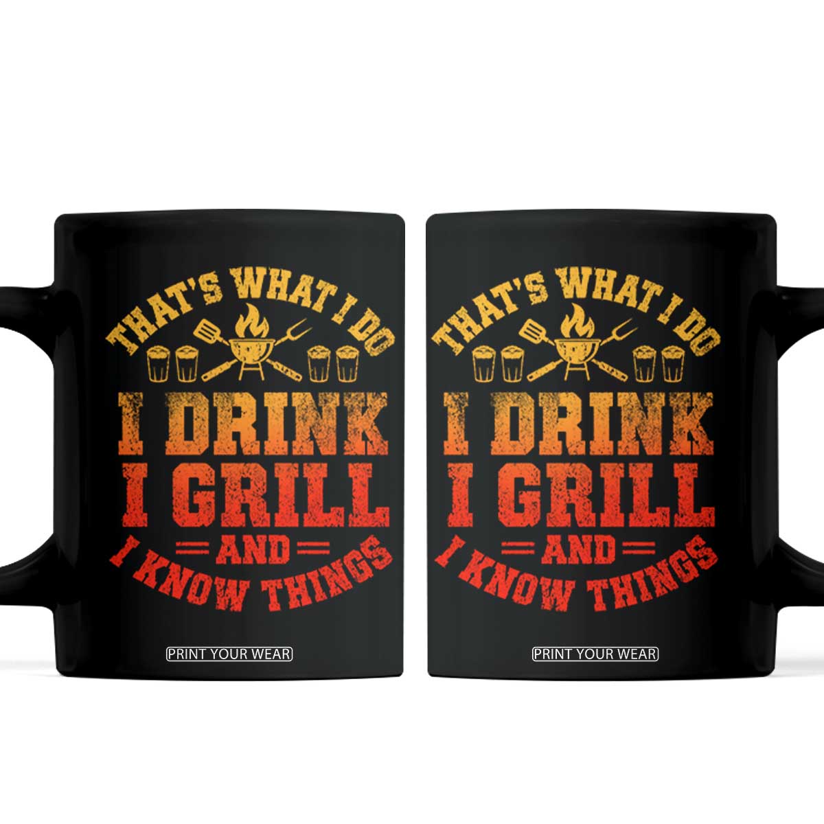 I Drink I Grill Coffee Mug Funny Bbq Grilling Barbecue Beer Lovers TS10 Black Print Your Wear