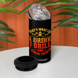 I Drink I Grill 4 in 1 Can Cooler Tumbler Funny Bbq Grilling Barbecue Beer Lovers TS10 Print Your Wear