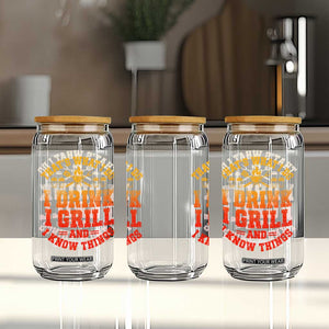 I Drink I Grill Glass Can Funny Bbq Grilling Barbecue Beer Lovers TS10 Print Your Wear