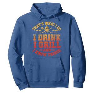 I Drink I Grill Hoodie Funny Bbq Grilling Barbecue Beer Lovers TS10 Royal Blue Print Your Wear