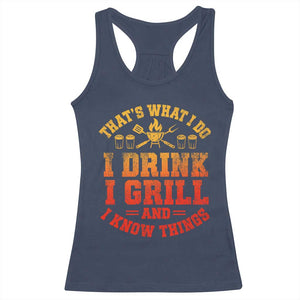 I Drink I Grill Racerback Tank Top Funny Bbq Grilling Barbecue Beer Lovers TS10 Navy Print Your Wear