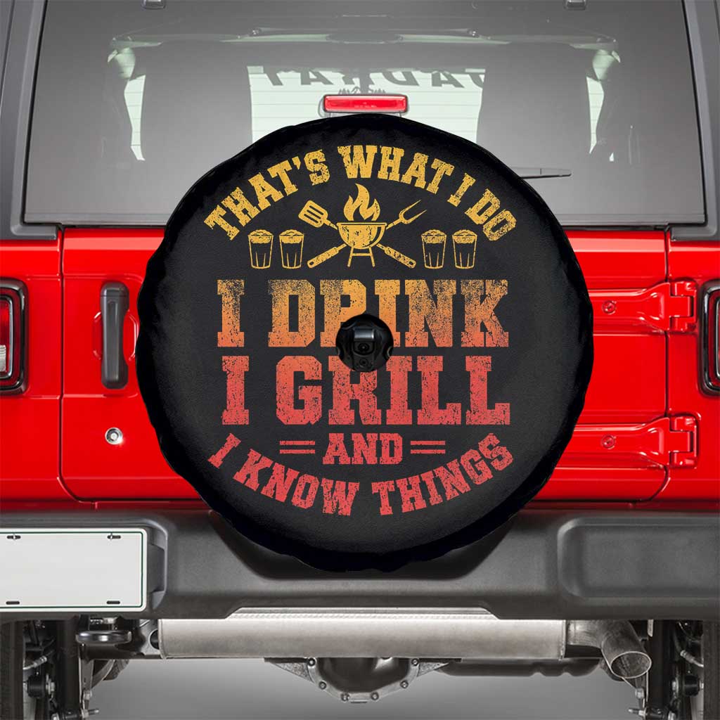I Drink I Grill Spare Tire Cover Funny Bbq Grilling Barbecue Beer Lovers TS10 Black Print Your Wear