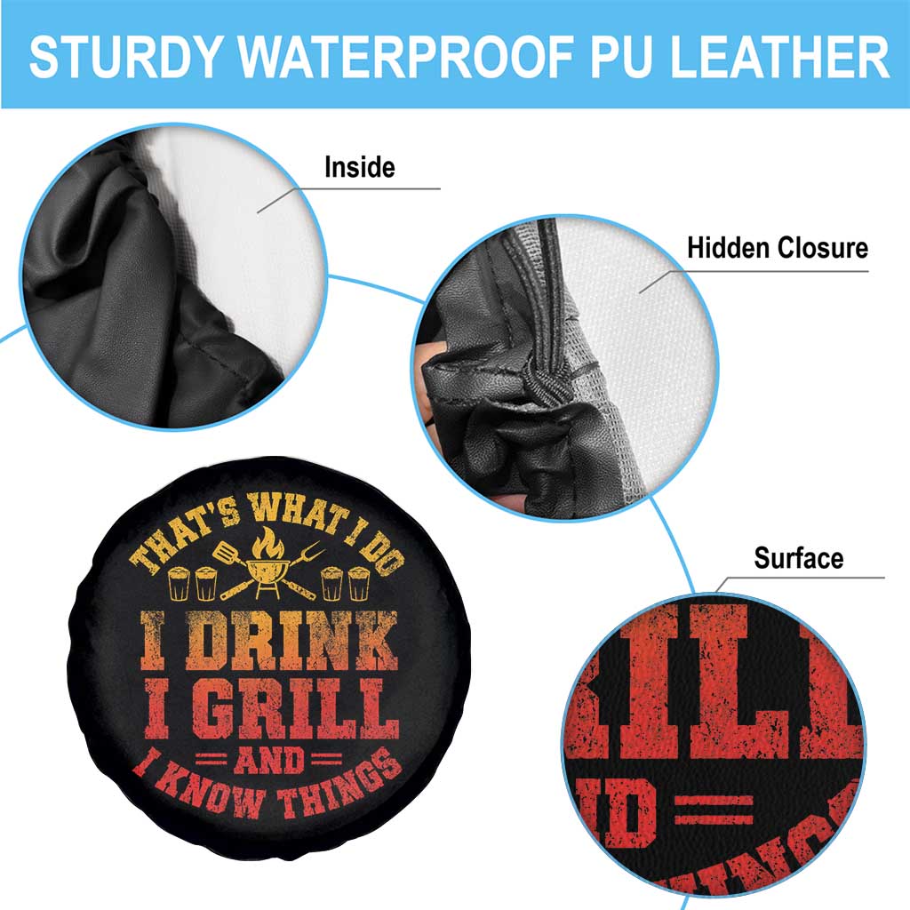 I Drink I Grill Spare Tire Cover Funny Bbq Grilling Barbecue Beer Lovers TS10 Print Your Wear