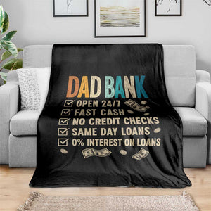 Funny Dad Throw Blanket Retro Dad Bank Fathers Day