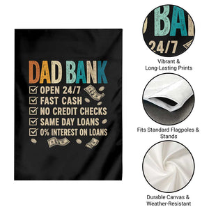 Funny Dad Garden Flag Retro Dad Bank Fathers Day