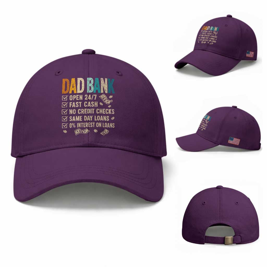 Funny Dad Baseball Cap Retro Dad Bank Fathers Day