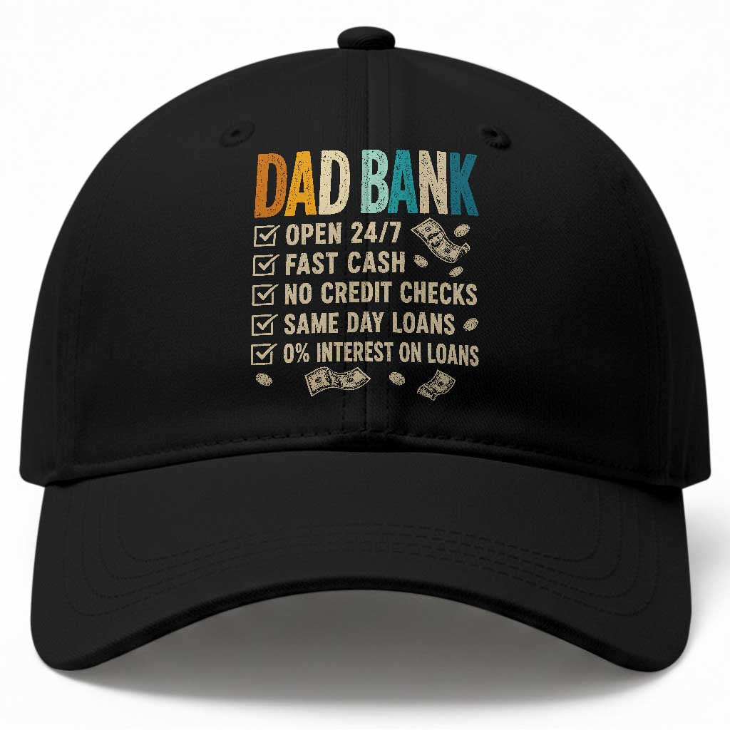Funny Dad Baseball Cap Retro Dad Bank Fathers Day TS10 Print Your Wear