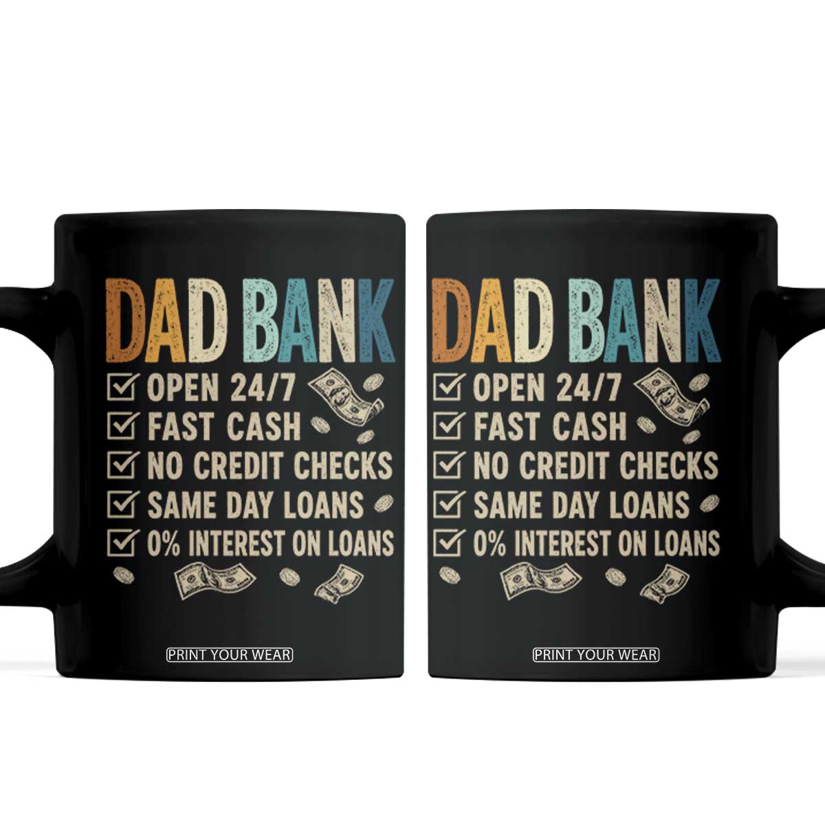 Funny Dad Coffee Mug Retro Dad Bank Fathers Day