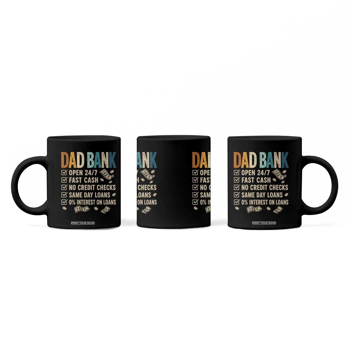 Funny Dad Coffee Mug Retro Dad Bank Fathers Day