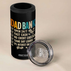 Funny Dad 4 in 1 Can Cooler Tumbler Retro Dad Bank Fathers Day