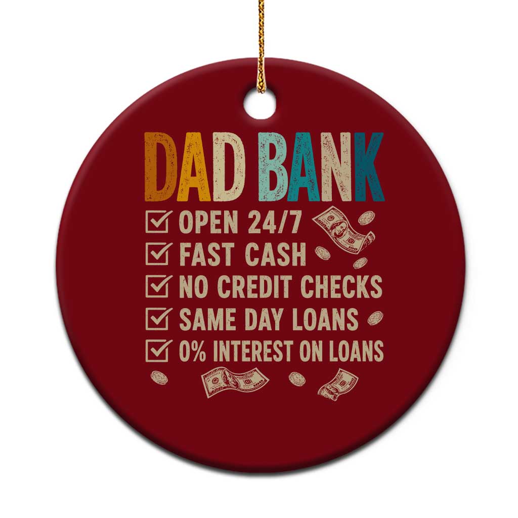 Funny Dad Ceramic Ornament Retro Dad Bank Fathers Day