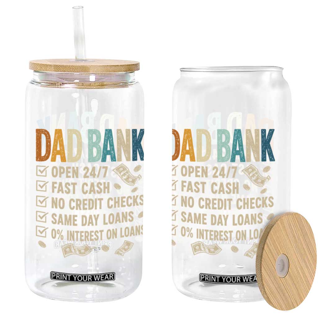 Funny Dad Glass Can Retro Dad Bank Fathers Day