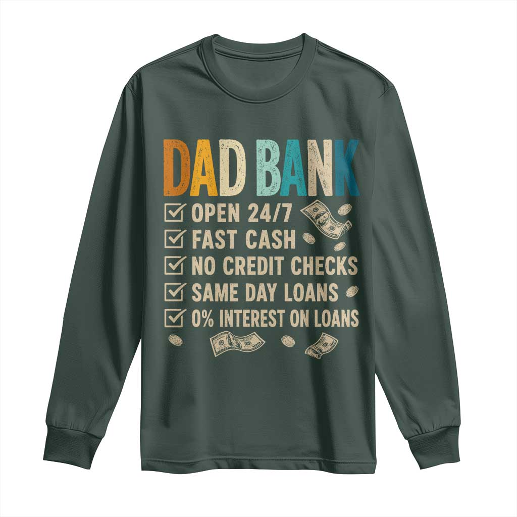 Funny Dad Long Sleeve Shirt Retro Dad Bank Fathers Day
