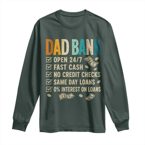 Funny Dad Long Sleeve Shirt Retro Dad Bank Fathers Day