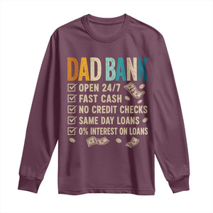 Funny Dad Long Sleeve Shirt Retro Dad Bank Fathers Day