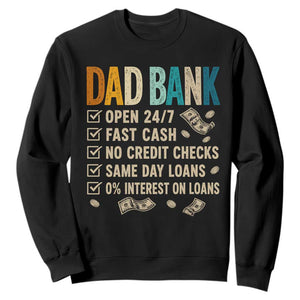 Funny Dad Sweatshirt Retro Dad Bank Fathers Day