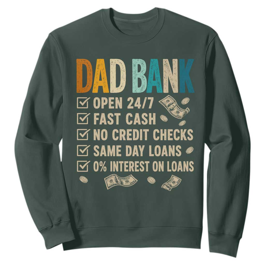 Funny Dad Sweatshirt Retro Dad Bank Fathers Day