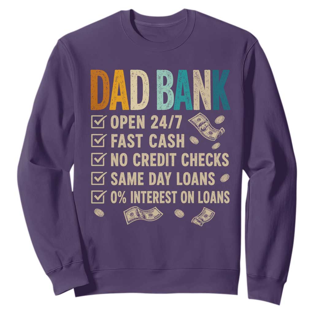Funny Dad Sweatshirt Retro Dad Bank Fathers Day