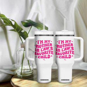 Im My Mother in Laws Favorite Child Tumbler With Handle Funny Daughter-in-Law Gifts