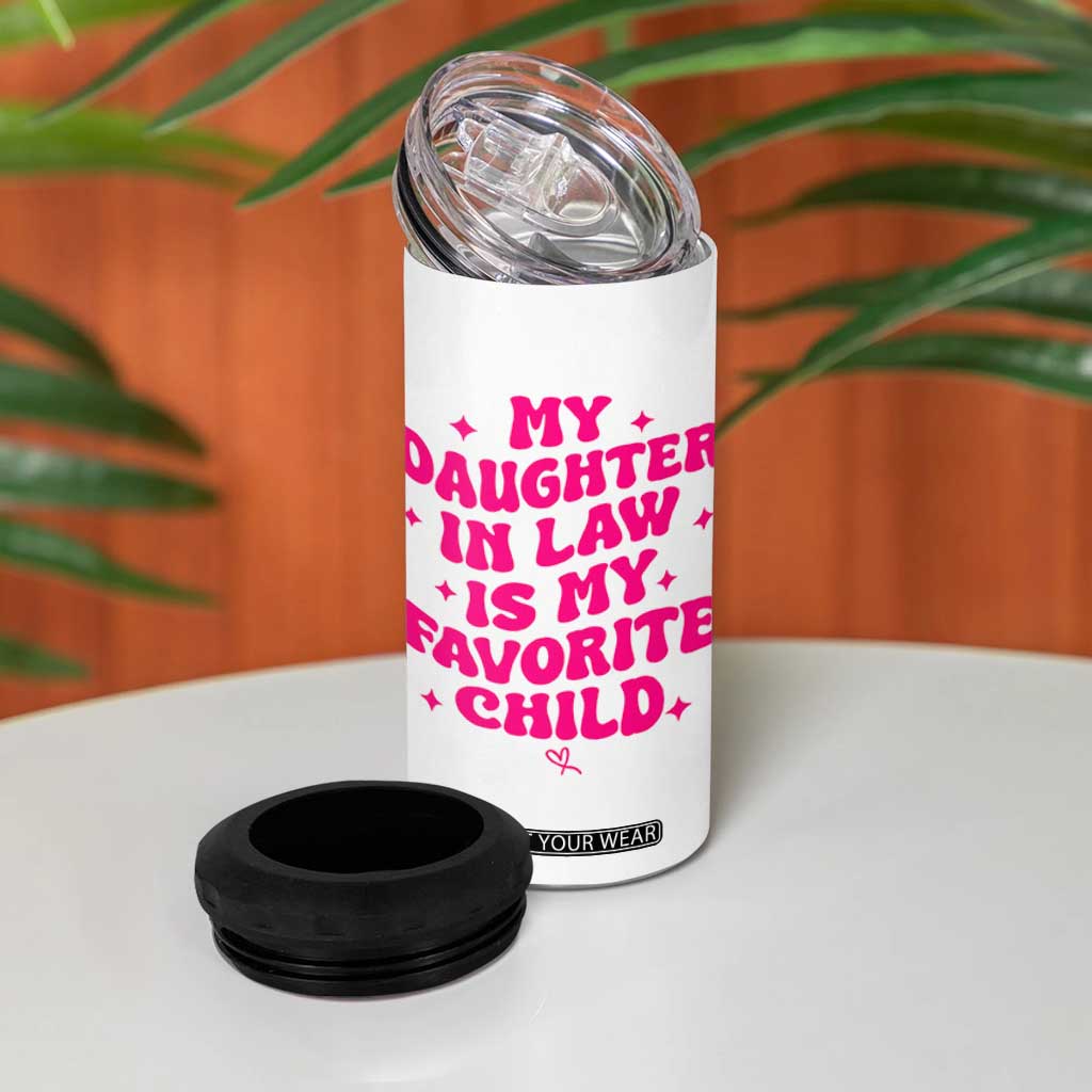 My Daughter in Law is My Favorite Child 4 in 1 Can Cooler Tumbler Parents-In-Law Fathers Mothers Day Gifts