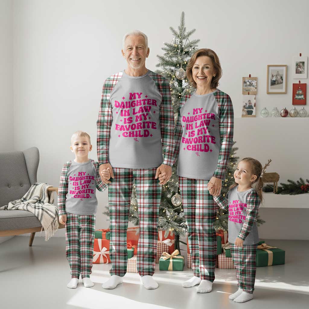 My Daughter in Law is My Favorite Child Plaid Pajama Set Parents-In-Law Fathers Mothers Day Gifts