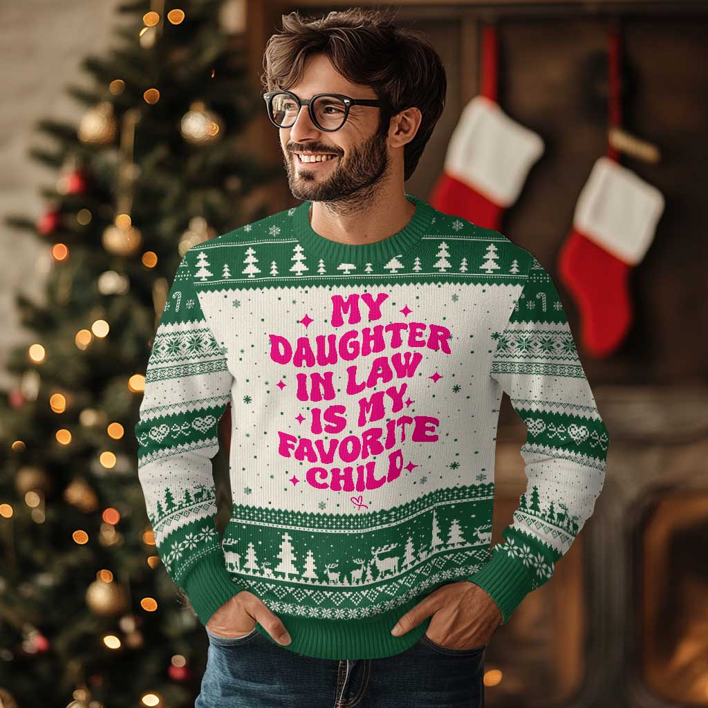 My Daughter in Law is My Favorite Child Ugly Christmas Sweater Parents-In-Law Fathers Mothers Day Gifts