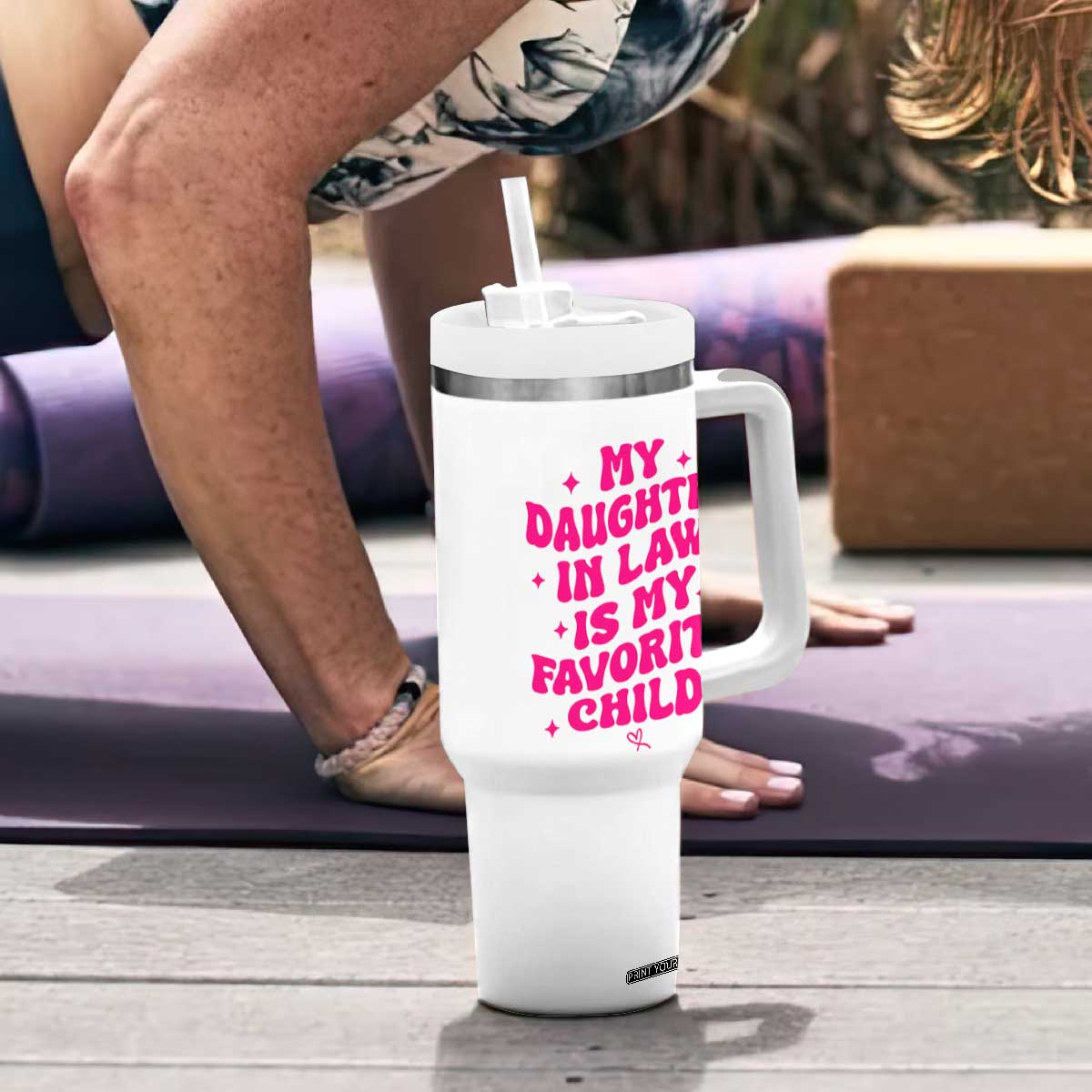 My Daughter in Law is My Favorite Child Tumbler With Handle Parents-In-Law Fathers Mothers Day Gifts