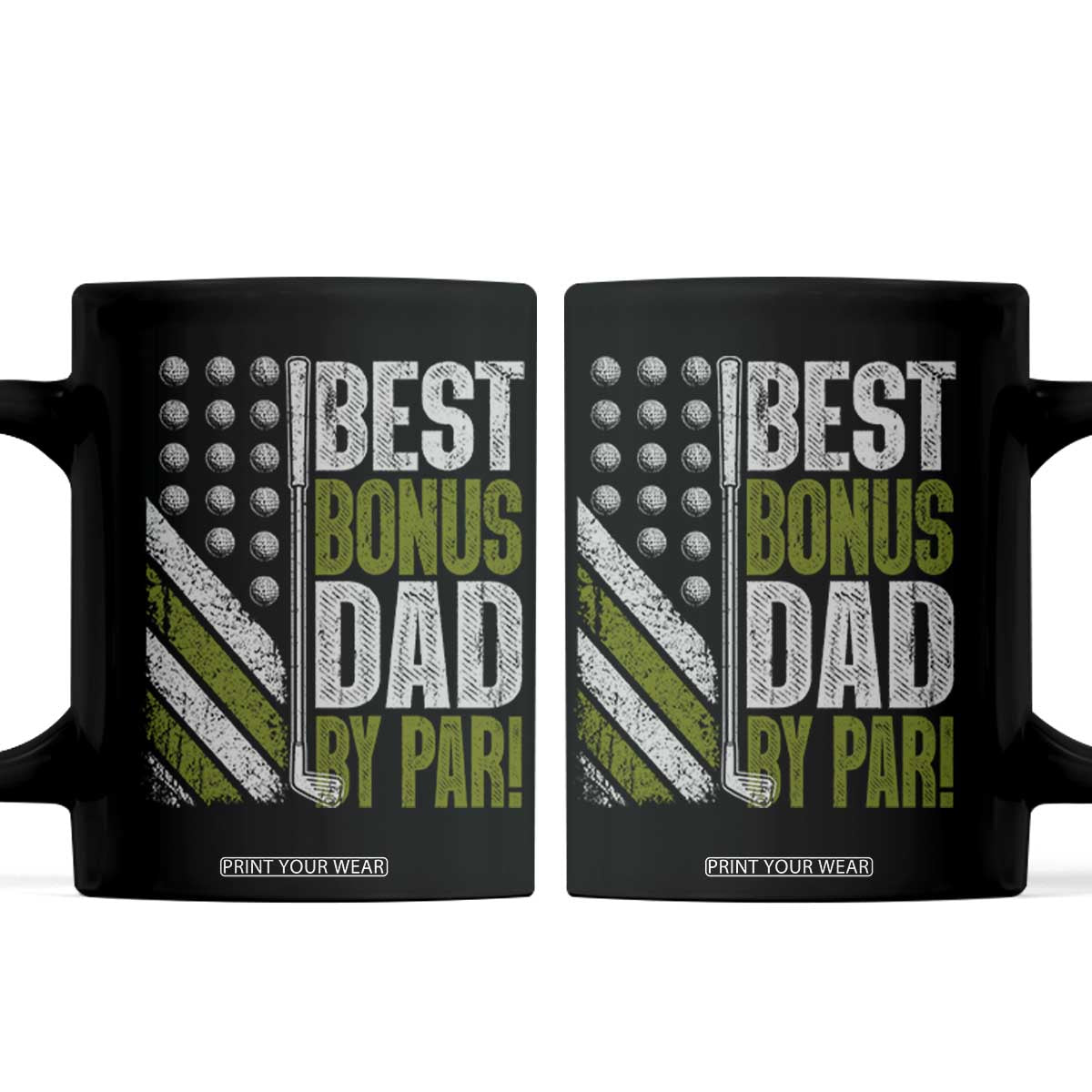 Best Bonus Dad By Par Coffee Mug Step Dad Golf American Flag Fathers Day Gift For Golfers