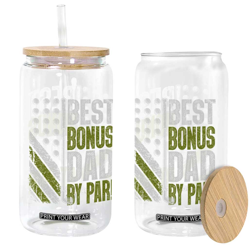 Best Bonus Dad By Par Glass Can Step Dad Golf American Flag Fathers Day Gift For Golfers TS10 Print Your Wear