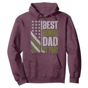 Best Bonus Dad By Par Hoodie Step Dad Golf American Flag Fathers Day Gift For Golfers TS10 Maroon Print Your Wear
