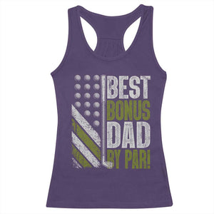 Best Bonus Dad By Par Racerback Tank Top Step Dad Golf American Flag Fathers Day Gift For Golfers TS10 Purple Print Your Wear