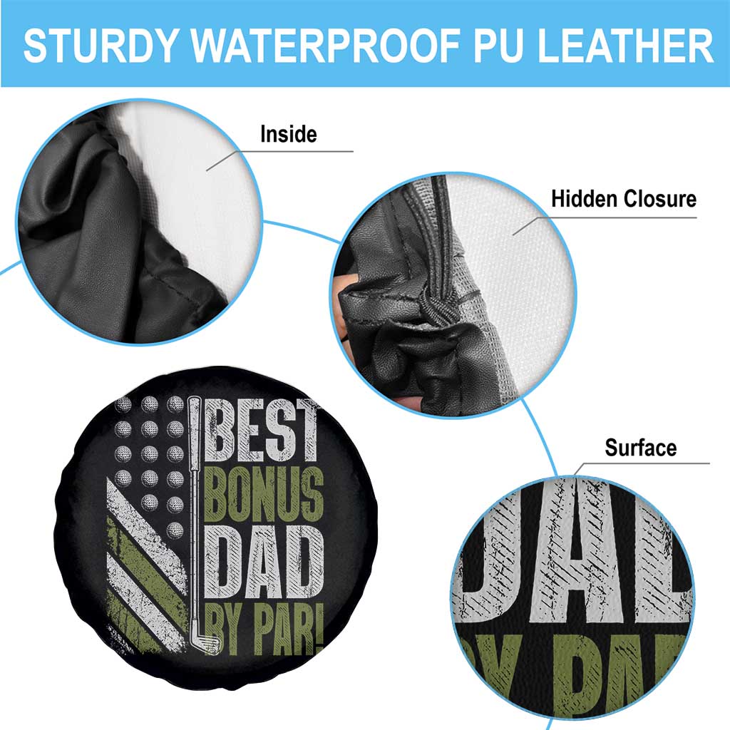Best Bonus Dad By Par Spare Tire Cover Step Dad Golf American Flag Fathers Day Gift For Golfers TS10 Print Your Wear